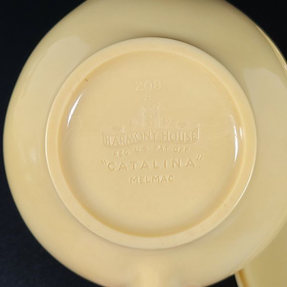 Vintage Harmony House Catalina Melmac Yellow Cream Sugar Set - Picture 6 of 6